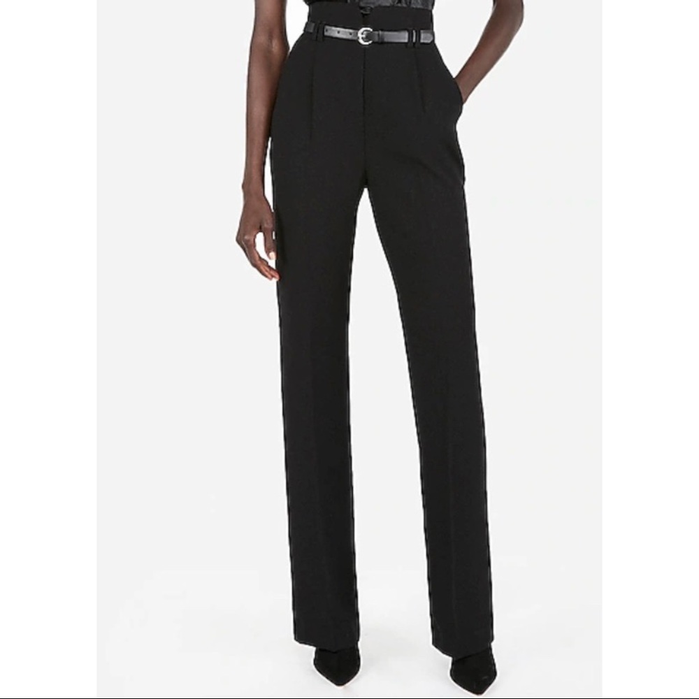 High Waisted Belted Wide Leg Pant